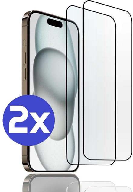 ArmorDrop Full Guard Screenprotector Geschikt Voor iPhone 15 - Gehard Glas - 2 Stuks