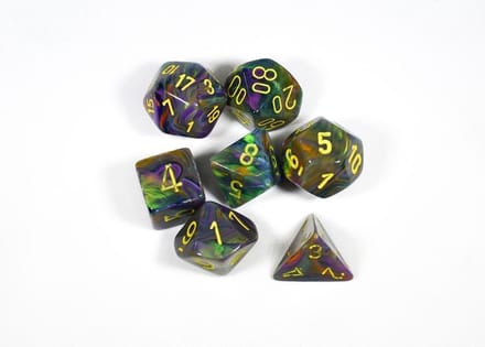 Polydice 7 Dobbelstenenset Festive Rio Yellow