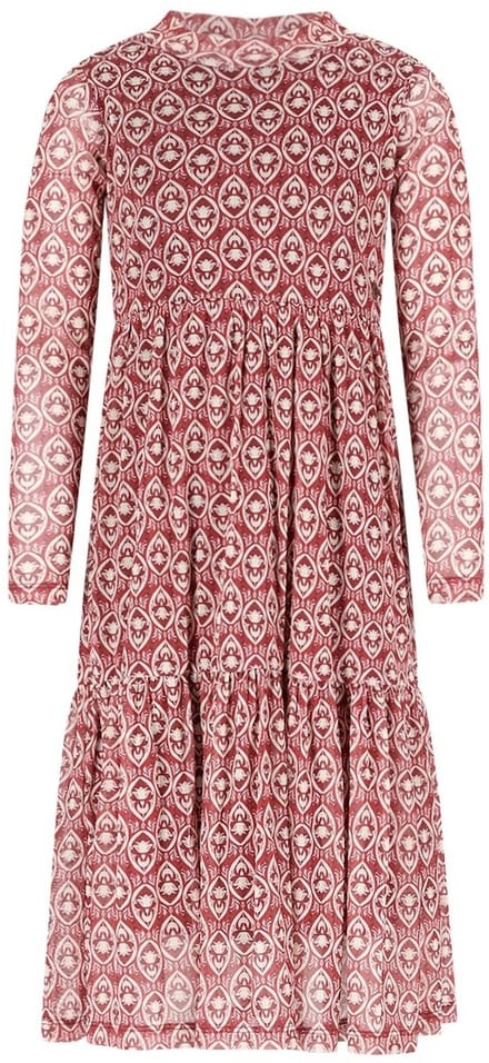 Like Flo winter mesh midi jurk meisjes - roze - Mae - AOP