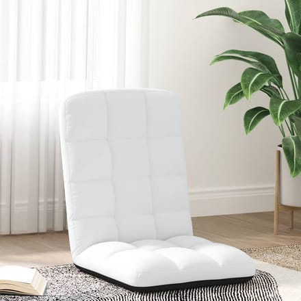 vidaXL - Vloerstoel - inklapbaar - 71x51x62 - cm - stof - wit