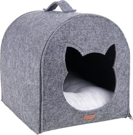 Amiplay Huis voor katten QuickPress 2in1 Hygge grijs / 33x42x36cm