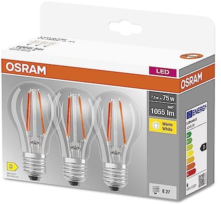 LED Lamp E27 Warm Wit 2700K 7.50W Dimbaar Vervanging voor 75W Gloeilamp Set van 3