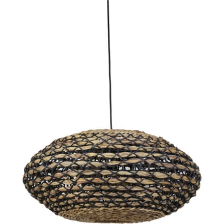Light & Living Tripoli Hanglamp - Rotan Naturel/Zwart - Ø60x29,5cm