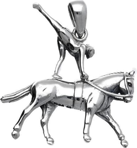 Zilveren Paard voltige kettinghanger