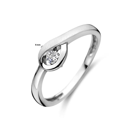 Gerhodineerd Zilver Ring Met Zirkonia Poli/Mat 1337836