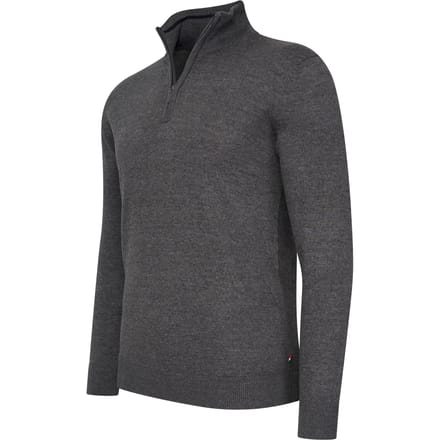 Cappuccino Italia - Heren Trui Pullover Bergamo Zip - Grijs - Maat L
