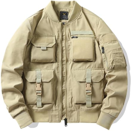 Bomberjack Heren Baseballuniform Multi-zak Werkjas Functionele Jas Drievoudig Bewezen Aanvalstop 4XL