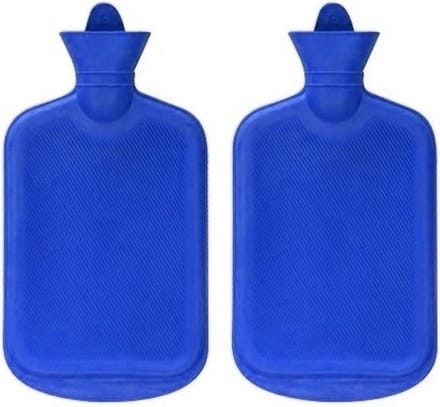 2x Stuks warmwater kruiken blauw 2 liter - warmwaterkruik