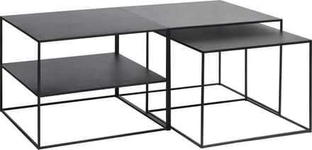 Salontafel Metaal Zwart - 65x65cm - Vierkant - Tafel Pebble - Giga Living