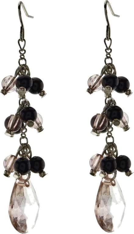 Behave - Druppel oorhangers grijs - Chic avondlook - 6,5 cm
