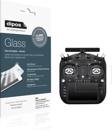 dipos – 2x Pantserfolie geschikt voor Radiomaster TX16S MK3 | 9H Screenprotector