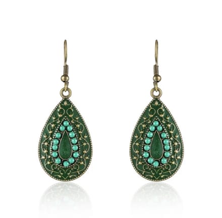 Jomide Oorhangers Vintage Boho Ethnisch - Groen
