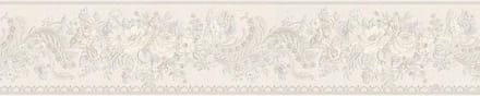KLASSIEKE BLOEMTJES BEHANGRAND - Grijs Metallic  - AS Creation Only Borders