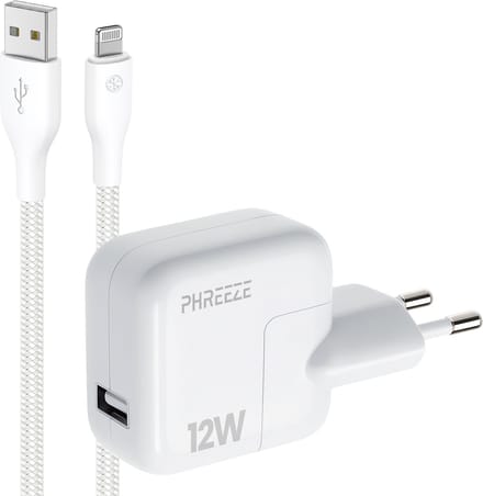 Phreeze usb stekker geschikt voor iPhone iPad met Lightning kabel - Usb oplaadstekker en oplaadkabel