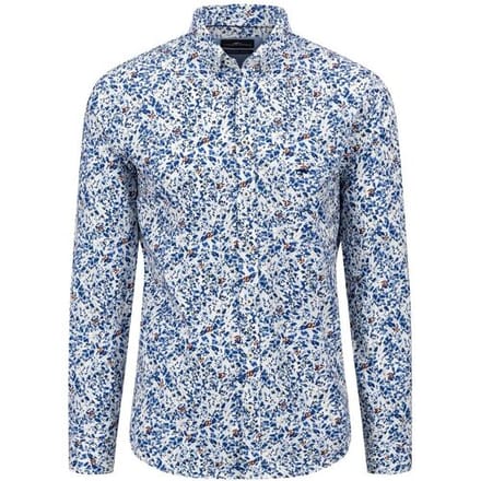 Fynch-Hatton Overhemd Allover Vibrant Flower Pattern Vibrant Blue / male