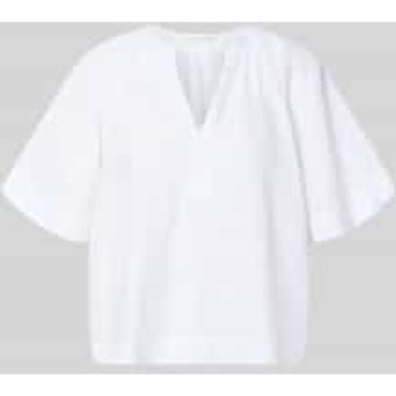 boxy fit linnen blouse met V-hals