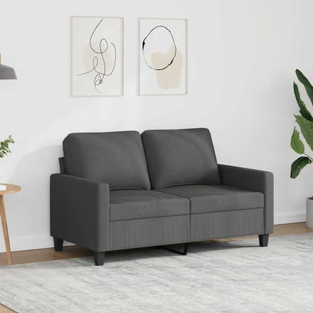vidaXL - Tweezitsbank - 120 - cm - stof - donkergrijs