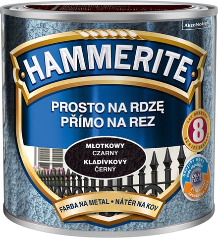 Hammerite Direct op roest hamer 0,25l, Zwart