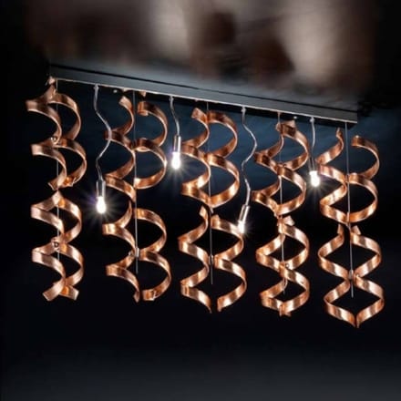 Metallux Spiraalvormige plafondlamp Copper