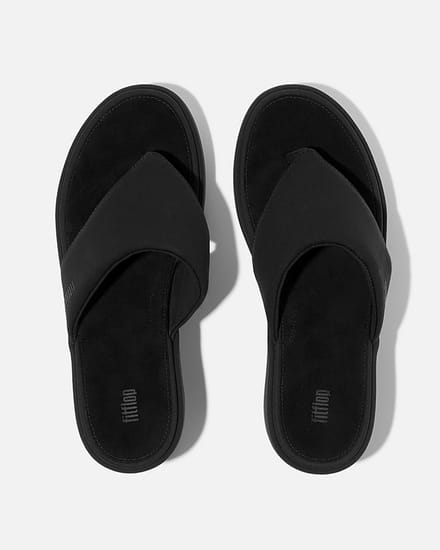FitFlop Platfforms Wedge Toe-Post Sandals Dames Slippers - Zwart