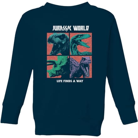 Jurassic Park World Four Colour Faces Kids' Sweatshirt - Navy - 122/128 (7-8 jaar)