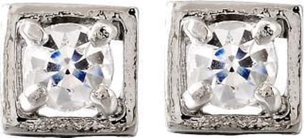 Behave - Oorbel steker elegant vierkant design kristaltrend 7 mm
