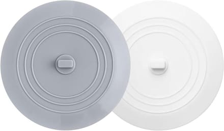 Bad Drain Stopper - Afvoerstop Gootsteen - Water Dicht Houden - Universele Platte Zuig - 13 cm - Grijs Wit