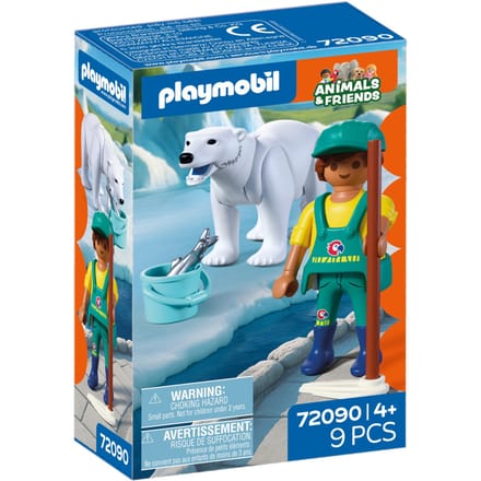 Playmobil dierentuin speelset ijsbeer dierenverzorger - fantasierijk speelgoed.