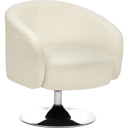 Eazy Living Bouclé Fauteuil Draaibaar Occitanie Wit