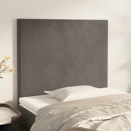vidaXL - Hoofdbord - donkergrijs - 80x5x118/128 - cm - Fluweel
