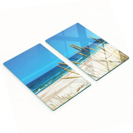 Multifunctionele decoratieve glazen keukenplanken met zeegrasprint, 2x30x52 cm