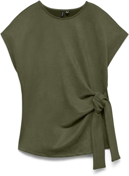 VERO MODA - VMBELLA SS FAUX SUEDE KNOT TOP JRS EXP - Dames - Blouses
