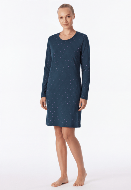 Nachthemd met lange mouwen en stippen, violet - Casual Essentials 38