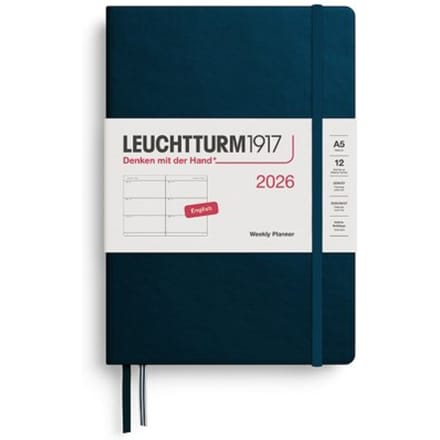 Leuchtturm1917 agenda 2026 1 week per 2 pagina's, hardcover, medium a5, deep sea
