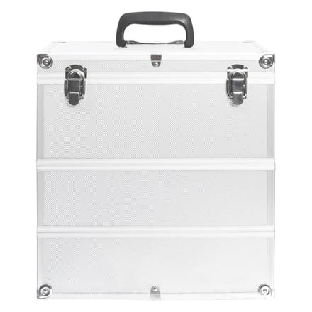 vidaXL - Make-up - koffer - 37x24x40 - cm - aluminium - zilverkleurig