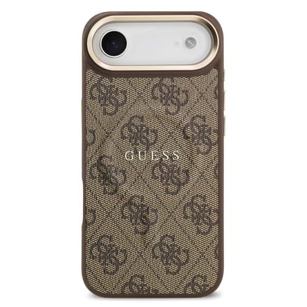Guess Back Cover - iPhone 17 Air - Bruin - Magsafe PU Leather - 4G Classic Logo