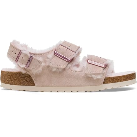 Damessandalen van suède leer Birkenstock Milano Shearling