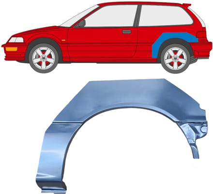 Reparatiepaneel achterspatbord voor Honda Civic 1987-1991 / Links