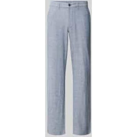 regular fit broek van mix van linnen en viscose met steekzakken