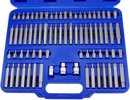 Bitset 75 delig, torx, meertand, inbus en ribe bits