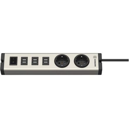 Ehmann 0601x0a02203303 USB-oplader 6 x, 2 x USB, Randaarde stopcontact
