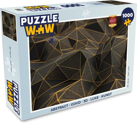 Puzzel Abstract - Goud - 3D - Luxe - Kunst - Legpuzzel - Puzzel 1000 stukjes volwassenen
