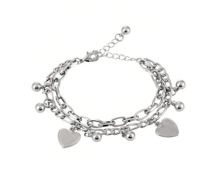 RVS armband hart zilverkleur stainless steel