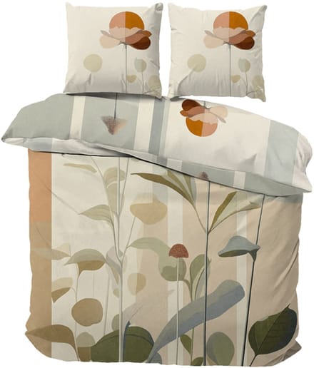 iSleep Dekbedovertrek Daphne - Eenpersoons - 140x200/220 cm - Beige