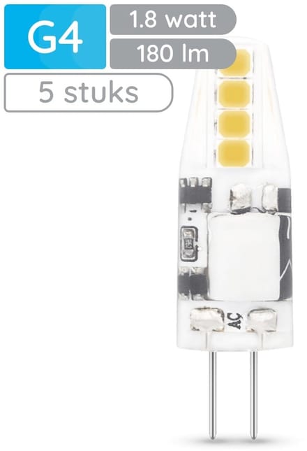 Modee LED Lamp G4 - 1.8W 6000K 180 LM 12V - LED Lamp insteek - Daglicht Wit - 5 stuks