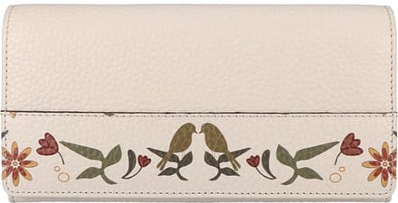 Leather Design Overslag Portemonnee RFID Revival Vintage Lola Off White