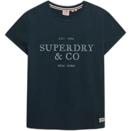 Superdry Luxe Casual Classic T-shirt Blauw Grootte: 38