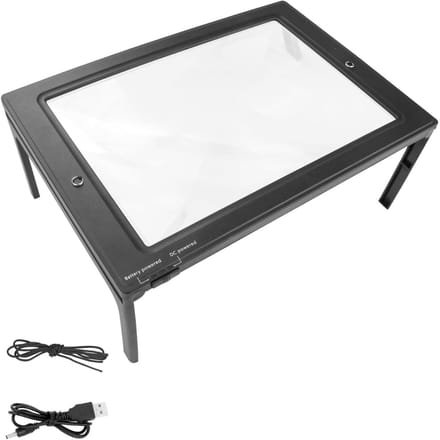 White-Label® Vergrootglas Met Verlichting - Loeplamp met Led Verlichting - Zwart