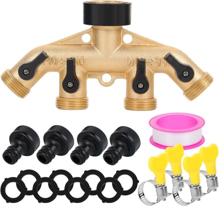Tuinslang Splitter voor Irrigatie, Tuin Connector met Comfortabele Rubber Grip en Verstelbare Aansluiting