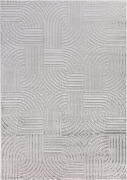 Flycarpets Cara Modern Japandi Architectura Vloerkleed - Zilver - 120x170 cm